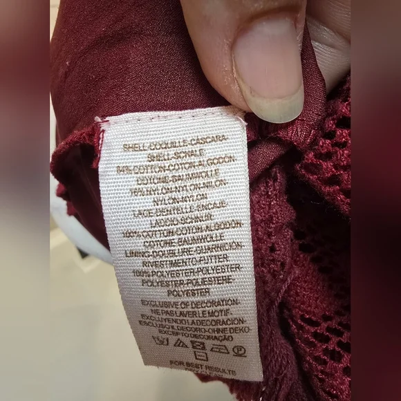 Free People Shell Game Embellished Burgundy Lace Dress - Picture 8 of 8